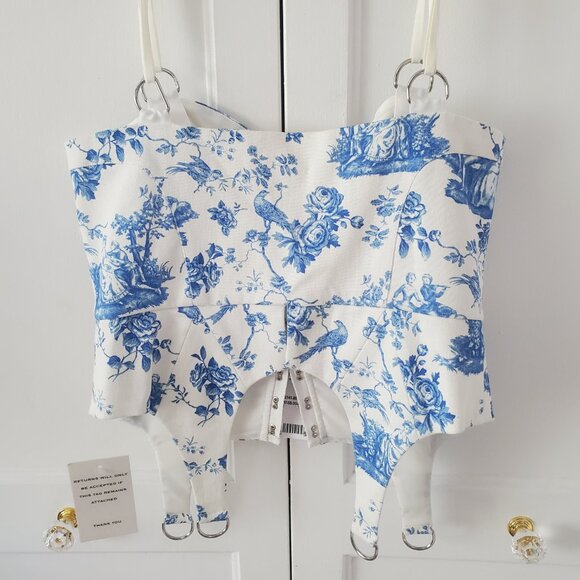 For Love and Lemons Blue Toile Top - Picture 5 of 7